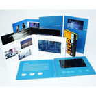 Il video nel campione libero della cartella ha limitato 5&quot; video opuscolo LCD promozionale fatto a mano con i cavi liberi di USB e la stampa di CMYK