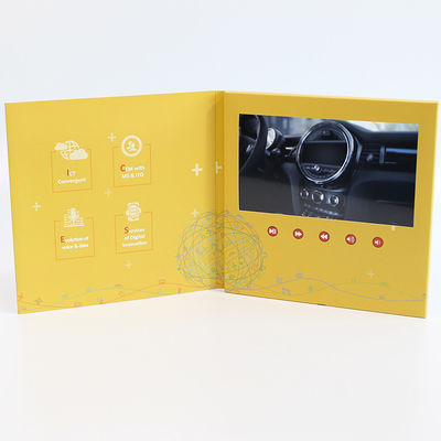 Il campione libero ha limitato il video in opuscolo a 7 pollici del libro LCD fatto a mano di saluto della fabbrica della cartella video per il promo