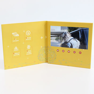 Il campione libero ha limitato il video in opuscolo a 7 pollici del libro LCD fatto a mano di saluto della fabbrica della cartella video per il promo