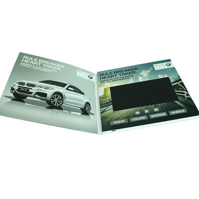 Business Gift 5"IPS Screen Video Brochure ,Video Brochure Card ,Lcd Video brochure Card with 210x165mm UV brochure print