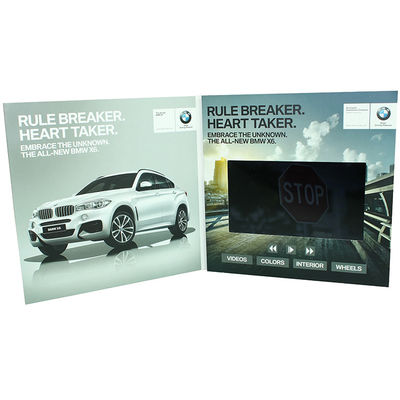 Business Gift 5"IPS Screen Video Brochure ,Video Brochure Card ,Lcd Video brochure Card with 210x165mm UV brochure print